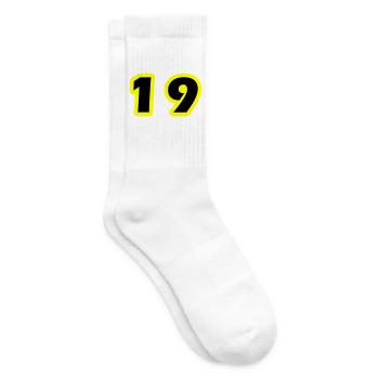 19 Number symbol - Tennis socks - white - Right