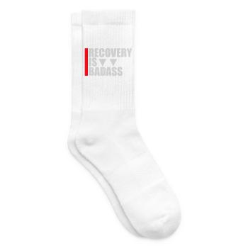 Recovery Is Badass Motivierend Erholung Zitat Logo - Tennissocken - Weiß - Rechts
