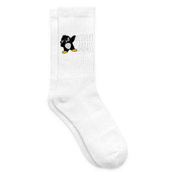 Recovery Is Badass Pinguin Dabbing Dab Dance Pose - Tennissocken - Weiß - Rechts