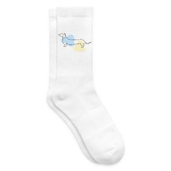 Line Art Dachshund pastel - Tennis socks - white - Right