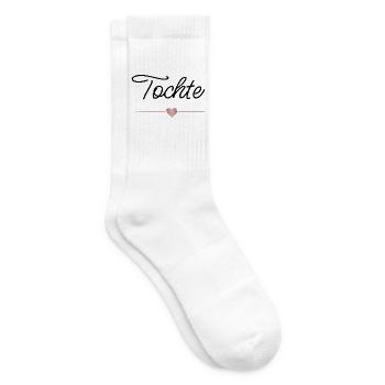 Beste Tochter mit Herz – Familien Geschenk - Tennissocken - Weiß - Rechts