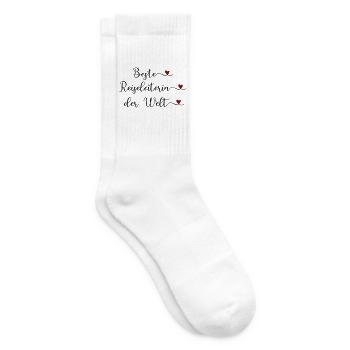 Beste Reiseleiterin der Welt - Tennissocken - Weiß - Rechts