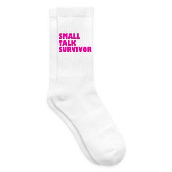 Small Talk Survivor Bürohumor - Tennissocken - Weiß - Rechts