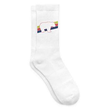 Bär Silhouette Retro Style - Tennissocken - Weiß - Rechts