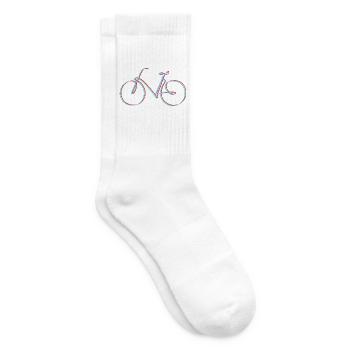 Fahrrad | Eine Linie handgezeichnet - Geschenk - Tennissocken - Weiß - Rechts