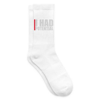 I Had Potential Ich Hatte Potenzial Spruch Logo - Tennissocken - Weiß - Rechts