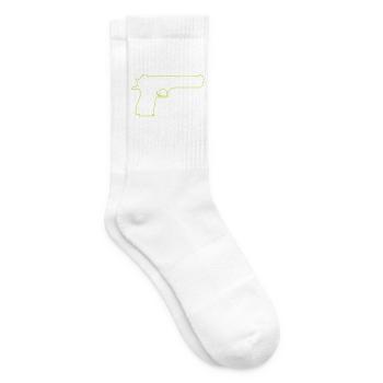 Neon-Pistolen-Silhouette - Tennissocken - Weiß - Rechts