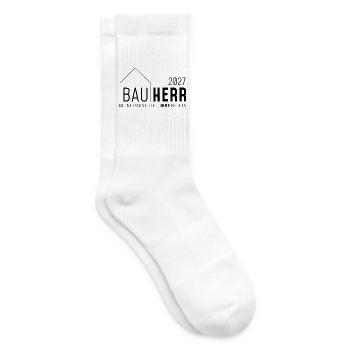 Bauherr 2027 - Meine Baustelle ihre Regeln - Tennissocken - Weiß - Rechts