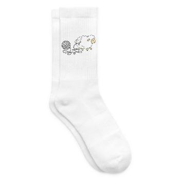 Yarn Sheep – süßes Häkelliebhaber-Strickgeschenk - Tennissocken - Weiß - Rechts