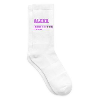 Alexa als Geburt - Tennissocken - Weiß - Rechts