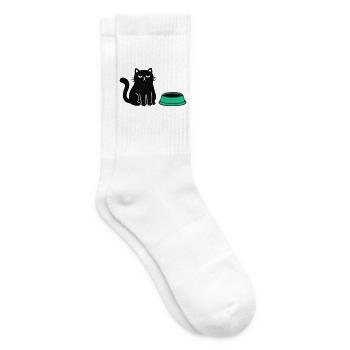 Hungrige Katze Grafik - Tennissocken - Weiß - Rechts