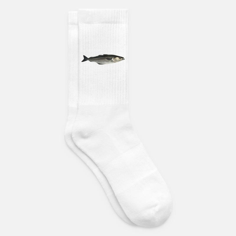Fisch Pollack - Tennissocken - Weiß