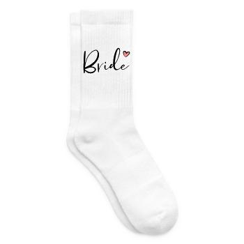 Cadeau de partie de poule coeur de mariée - Chaussettes de tennis - blanc - Droite