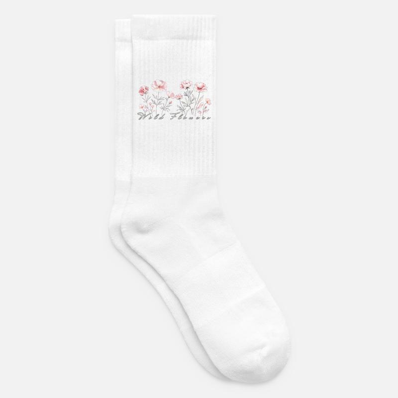 Wilde Blumen - Tennissocken - Weiß