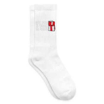 Most Likely to Shake the Presents Christmas Fun - Tennis socks - white - Right