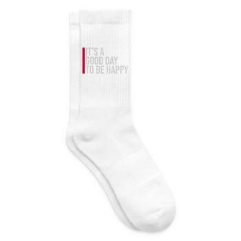 Bonjour sois heureux Motivation positive Dire bonheur - Chaussettes de tennis - blanc - Droite