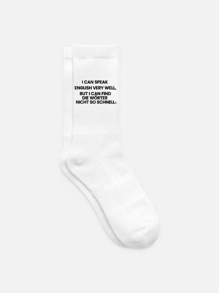 Englisch-Deutsch-Reim 1 (Ver. B) - Tennissocken - Weiß