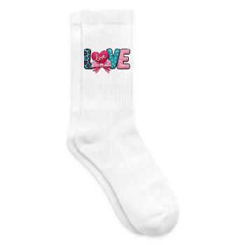 Love Love Herz Schleife Pastell Romantisch - Tennissocken - Weiß - Rechts