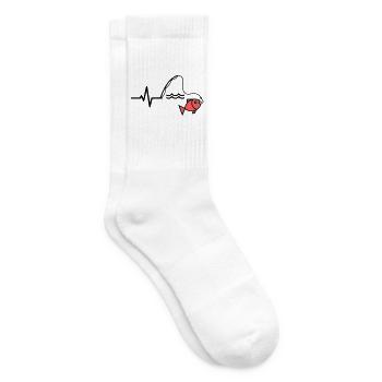 EKG Angelrute Fisch Outline - Tennissocken - Weiß - Rechts