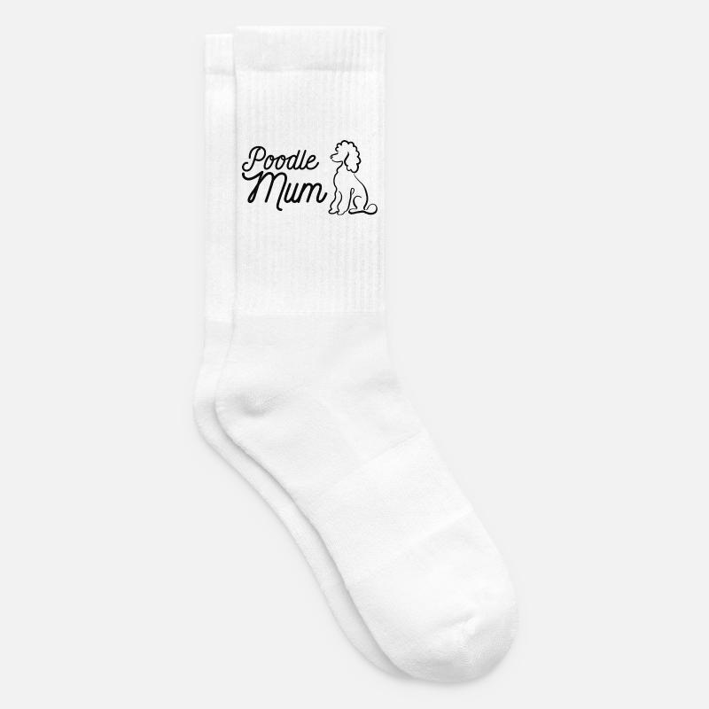 Pudel Mum Silhouette & Script - Tennissocken - Weiß