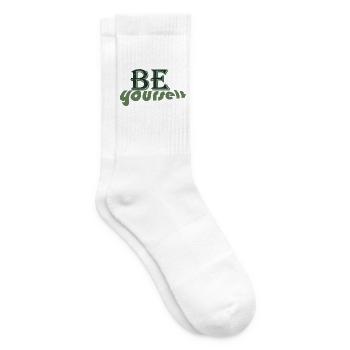 Typographie rétro Be Yourself - Chaussettes de tennis - blanc - Droite