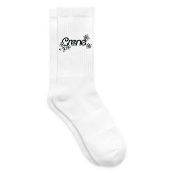 Kranich-Blumenranke - Tennissocken - Weiß - Rechts