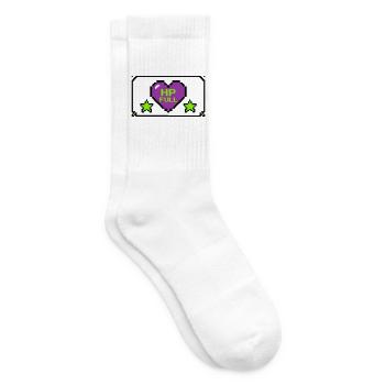 Pixel Herz Rahmen Grafik - Tennissocken - Weiß - Rechts