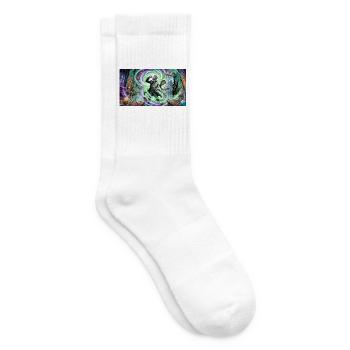 Dr. Jekyll und Mr. Hyde Split Face Klassische Literatur - Tennissocken - Weiß - Rechts
