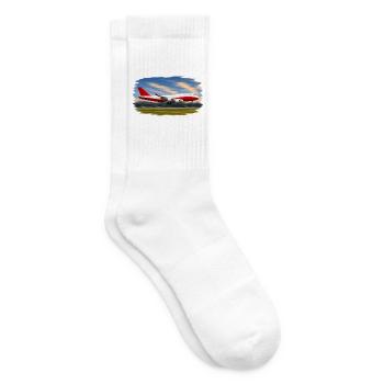 Königin des Himmels, Flugzeug - Tennissocken - Weiß - Rechts