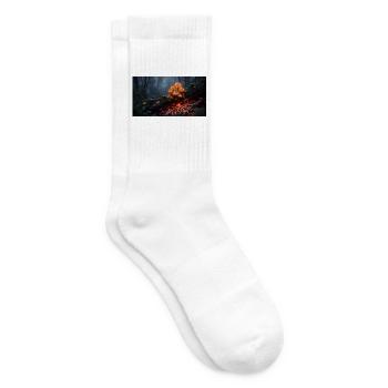 Glowing Eyeball Mushrooms and Snail in Mystical Fo - Tennissocken - Weiß - Rechts