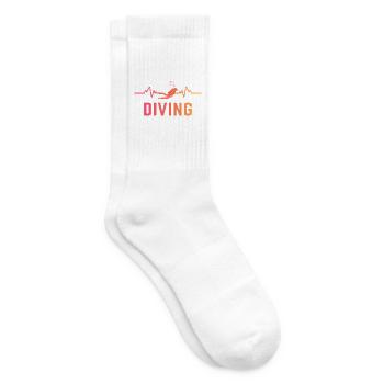 Taucher Tauchen Herzschlag - Tennissocken - Weiß - Rechts