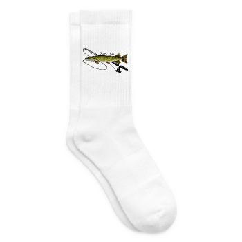 Angeln mit Rute Hecht Fisch Petri Heil - Tennissocken - Weiß - Rechts