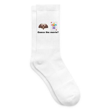 Fledermaus- und Joker-Themenkartendesign - Tennissocken - Weiß - Rechts