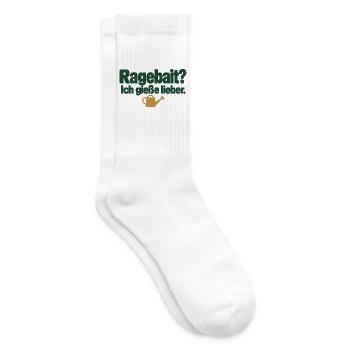 Ragebait? Ich gieße lieber. Pflanzenhumor - Tennissocken - Weiß - Rechts