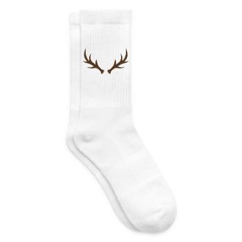 Geweih-Wappen Emblem - Tennissocken - Weiß - Rechts