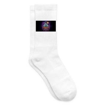 Grave Gamers Neon Skull - Tennissocken - Weiß - Rechts