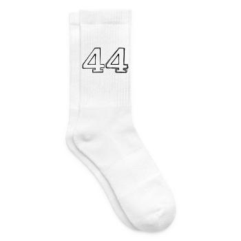Zahl 44 handgezeichnet - Tennissocken - Weiß - Rechts