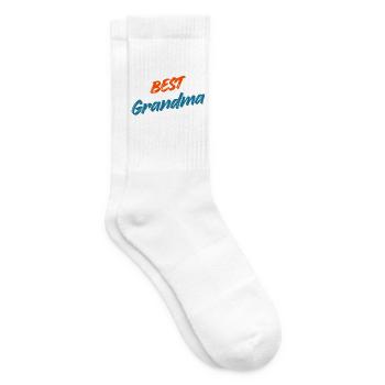 Beste Oma aller Zeiten – Retro Orange & Blue Typografie - Tennissocken - Weiß - Rechts