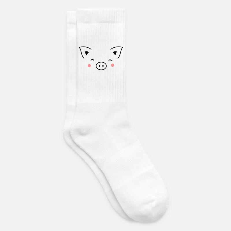 Pig sow piglet piglet boar I gift idea - Tennis socks - white