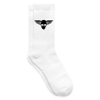 Motorcycle helmet with wing, biker helmet and biker glasses - Tennis socks - white - Right