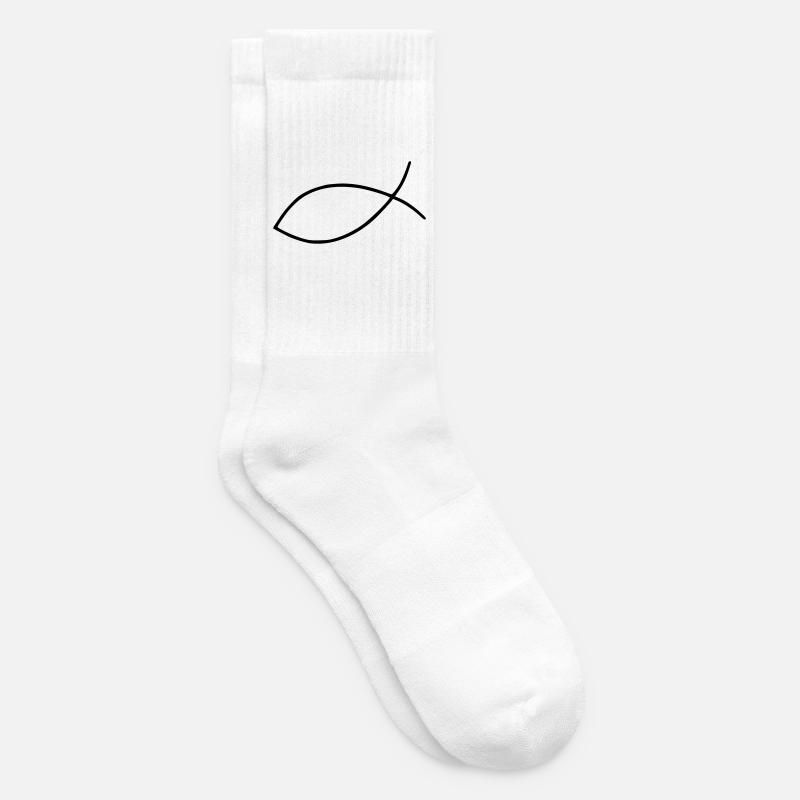 Fisch - Tennissocken - Weiß
