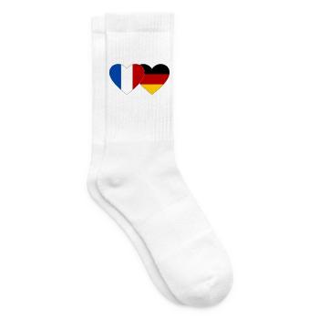 Frankreich Deutschland Flagge Herz - Tennissocken - Weiß - Rechts