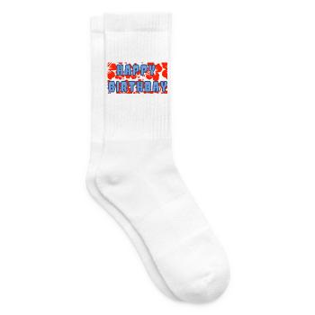 JAHRESTAG. ALLES GUTE ZUM GEBURTSTAG. ALLES GUTE ZUM GEBURTSTAG. - Tennissocken - Weiß - Rechts