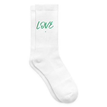 Love basketball green - Tennis socks - white - Right