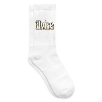 Alvise retro t-shirt vintage t-shirt gift idea - Tennis socks - white - Right