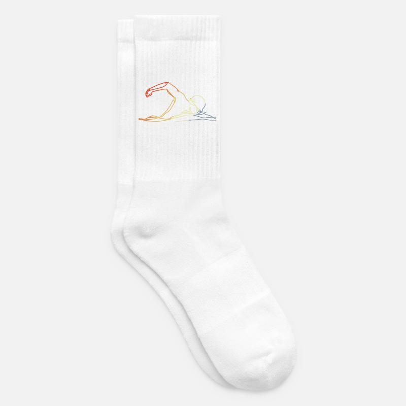 Schwimmen Retro Stil - Tennissocken - Weiß