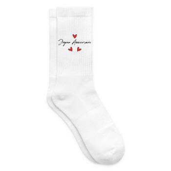 JOYEUX ANNIVERSAIRE. HAPPY BIRTHDAY. ANNIVERSAIRE. - Chaussettes de tennis - blanc - Droite