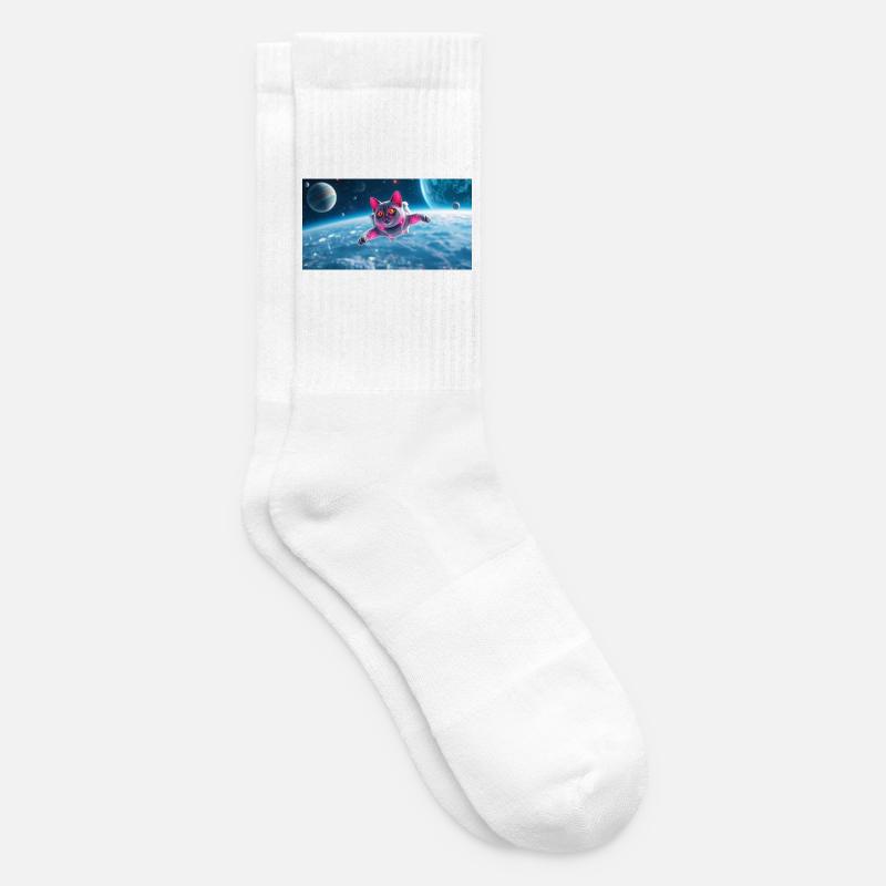 Katze Astronaut - Tennissocken - Weiß