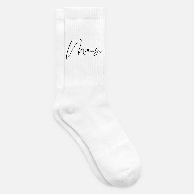 Mausi / Conception de l’écriture manuscrite - Chaussettes de tennis - blanc