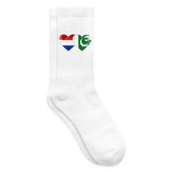 Holland Pakistan Flagge Herz - Tennissocken - Weiß - Rechts